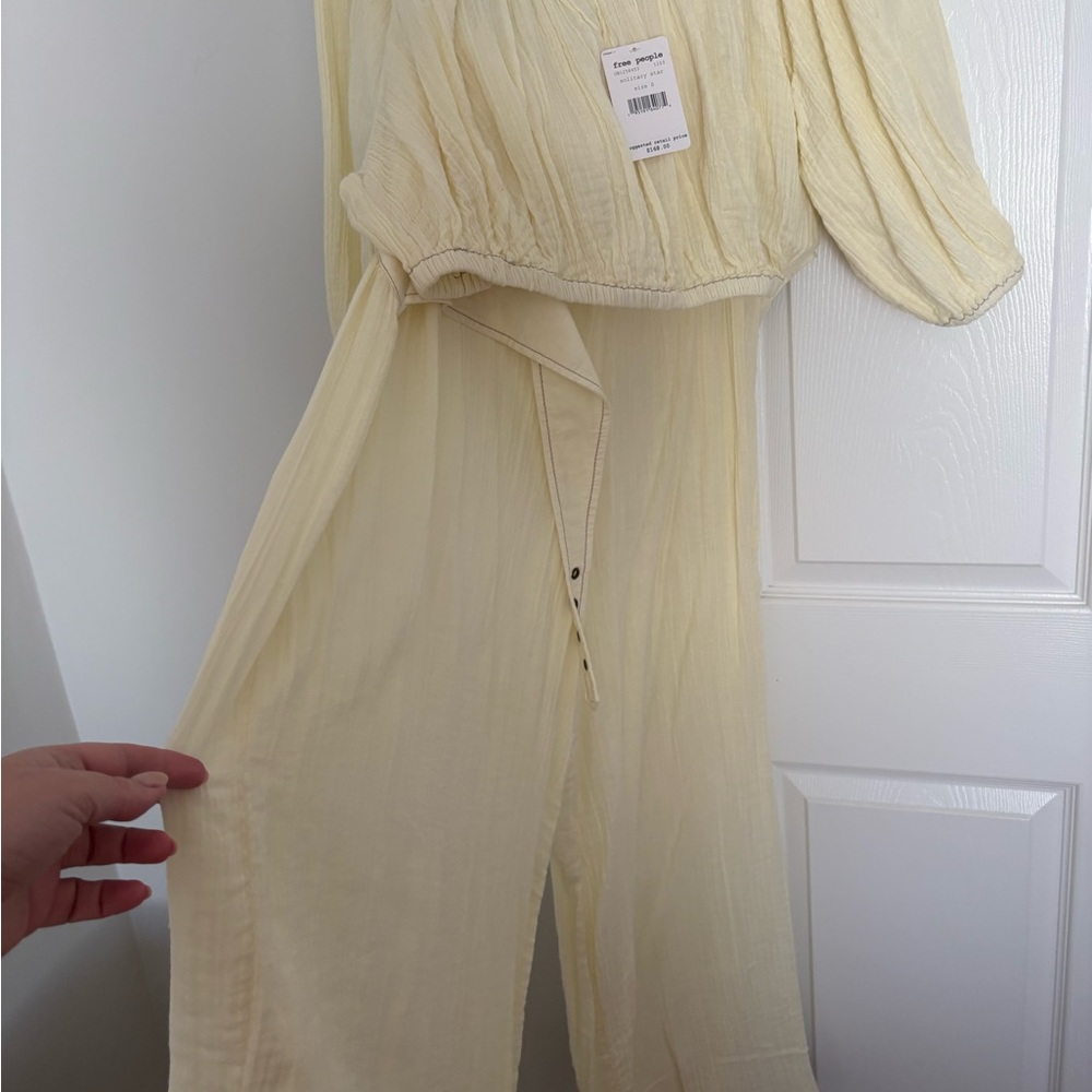 Free People Soft Yellow Jumpsuit
